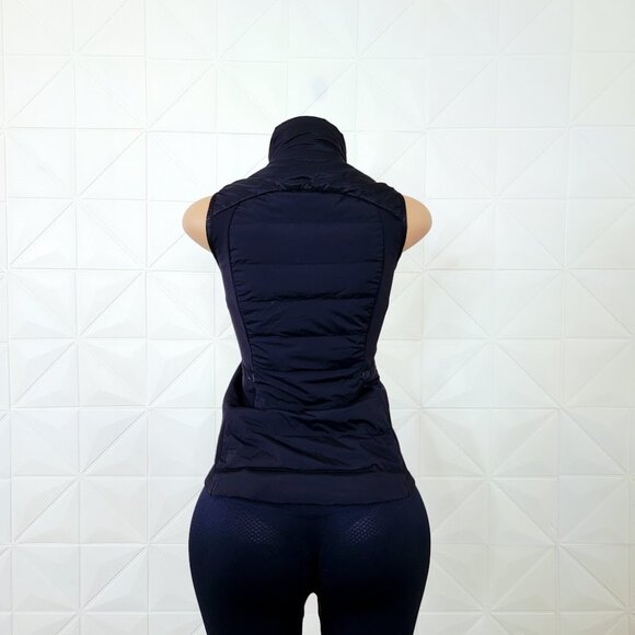 Lululemon Women's Black Down For It All Windproof Running Puffer Vest Size 6 - Picture 5 of 9